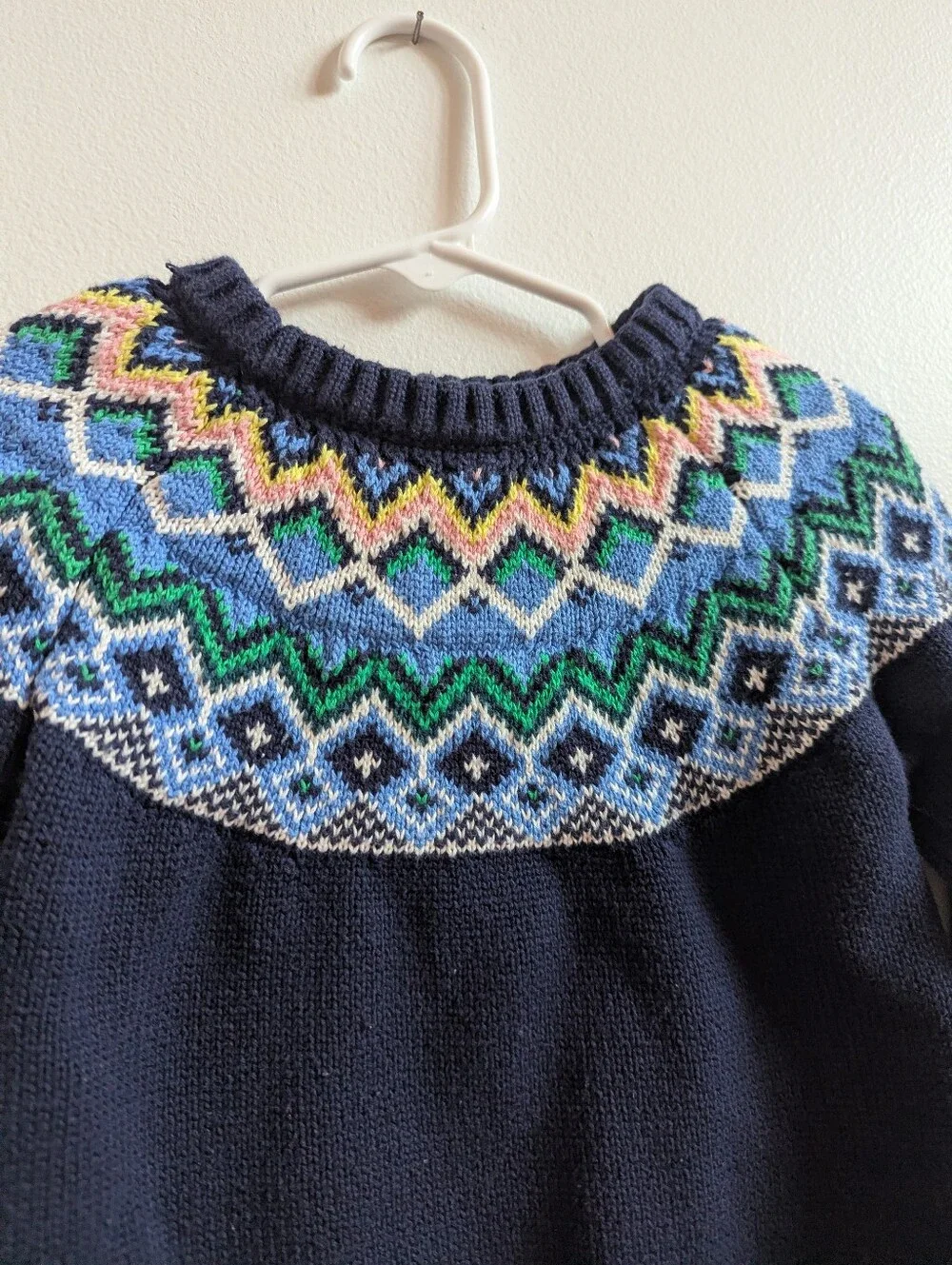 Old Navy Sweater Girls 3T Navy Fair Isle Holiday